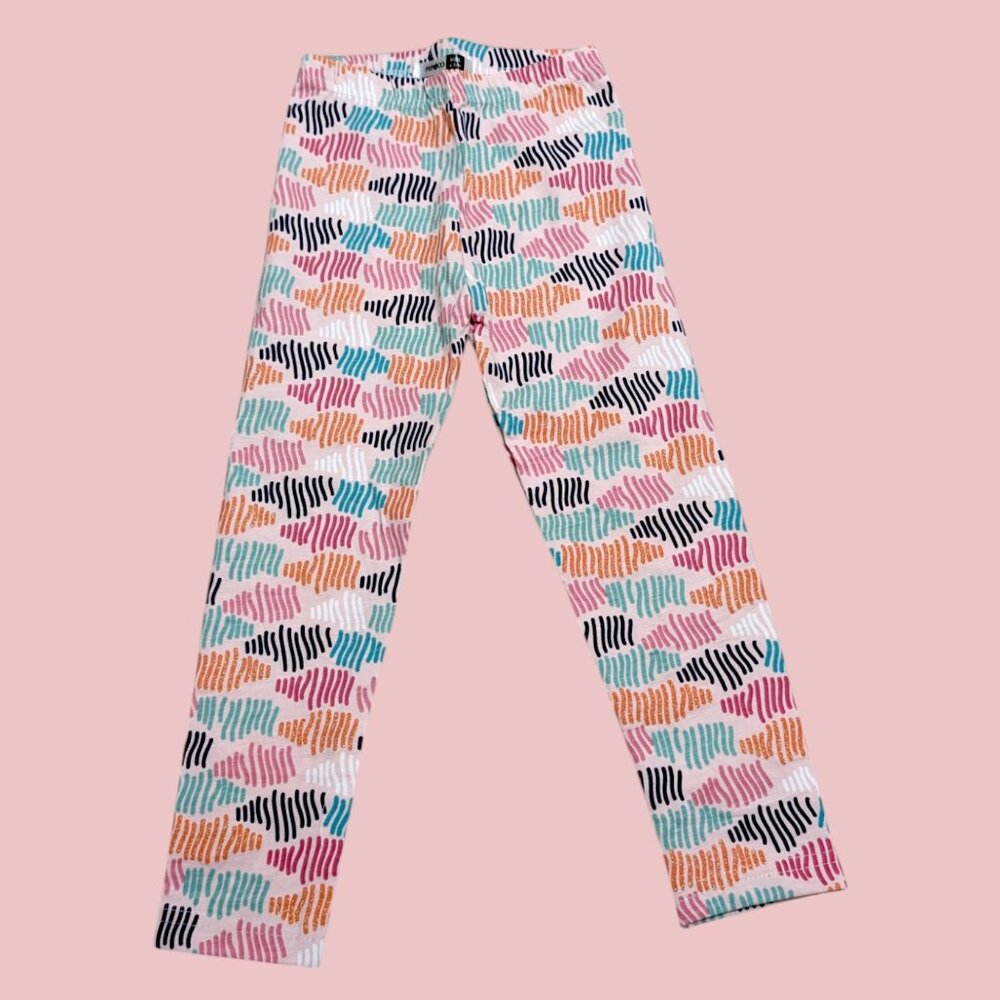 Pepco Full length Soft Cotton leggings Skinny Fit stretch Multicolour waves NWOT